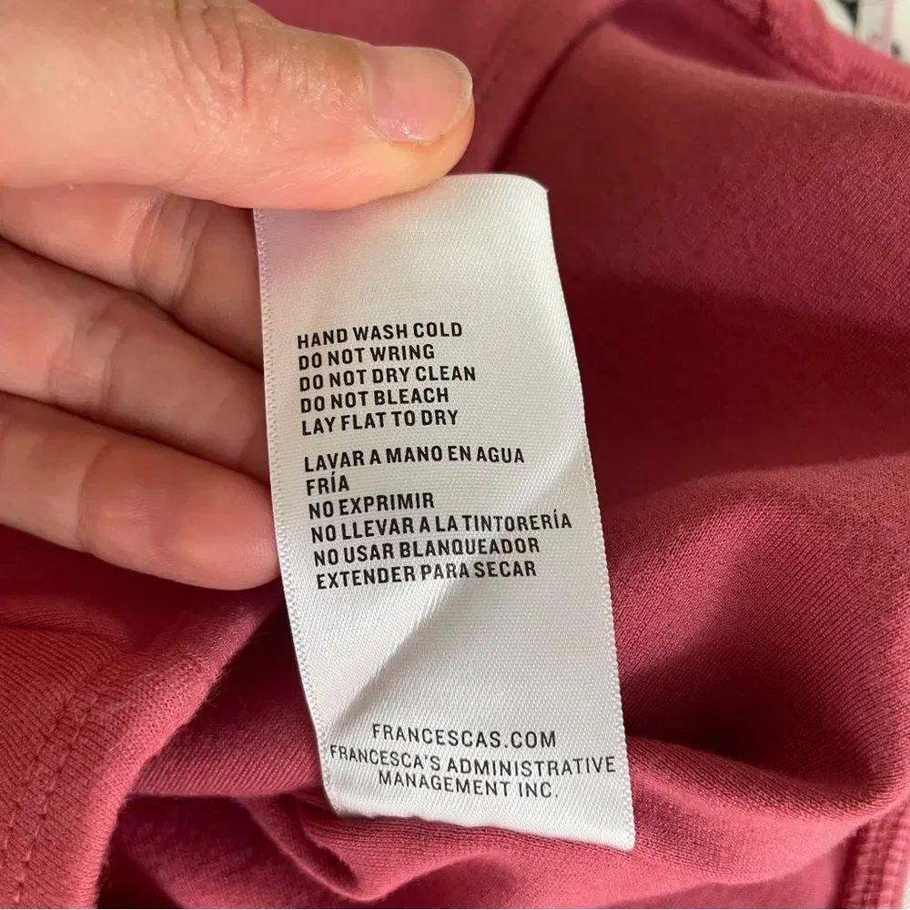 Francesca's Collections Corset Bodysuit size Small Pink Fitted Ribbed Tucked In - Picture 8 of 8